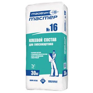 Тайфун-Мастер № 16 клеевой состав для гипсокартона (30кг) в Минске - картинка Картинка: тайфун-мастер № 16 клеевой состав для гипсокартона (30кг) в Минске