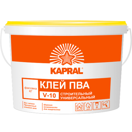 Клей ПВА «Кapral V-10» ведро 3 кг