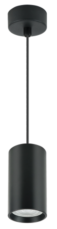 Светильник подвесной под лампу с цоколем GU10 max 35W, D55*H100, черный в Минске - изображение Изображение: светильник подвесной под лампу с цоколем gu10 max 35w, d55*h100, черный в Минске