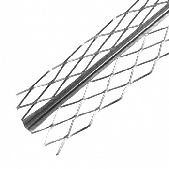 Картинка: уголок для мокрых штукатурок 2,5м (34мм) (упак.25шт) (стальной сетчатый) в Минске