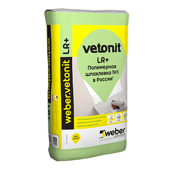 Полимерная финишная шпатлевка Weber Vetonit LR+ 20 кг. (на под.54шт) в Минске - картинка Картинка: полимерная финишная шпатлевка weber vetonit lr+ 20 кг. (на под.54шт) в Минске