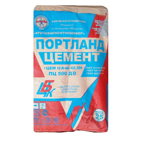 Изображение: портландцемент цем i 42,5-н гост 31108-2020 в таре  по 25кг (бумажные мешки)   в Минске