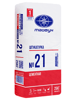 Картинка: смесь штукатурная тайфун-мастер № 21 цементная (25кг) в Минске