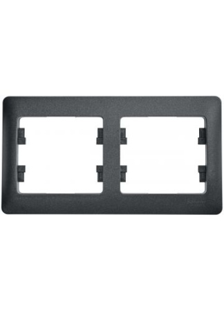 Рамка Glossa 2-пост, гориз. антрацит т.м.Schneider Electric в Минске - изображение Изображение: рамка glossa 2-пост, гориз. антрацит т.м.schneider electric в Минске