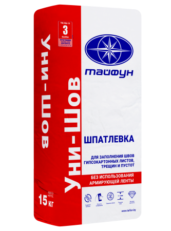 Изображение: шпатлевка гипсовая тайфун-мастер уни-шов (15кг) в Минске