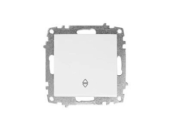 Выключатель Zena Vega 1 кл.проходной, белоснежный т.м.EL-BI в Минске - картинка Картинка: выключатель zena vega 1 кл.проходной, белоснежный т.м.el-bi в Минске