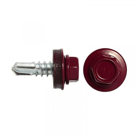 Саморез кровельный 4,8х35 RAL3005 винно-красн. (пакет/25шт)