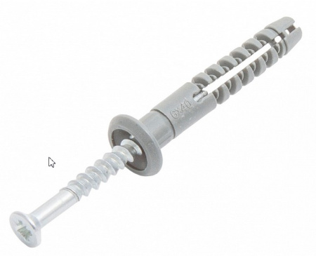 Дюбель-гвоздь 6х60 потай полипропиленн, в коробке с окном,ЕКТ (упак/140шт)