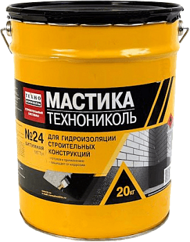 Мастика гидроиз. битумная холодная ТЕХНОНИКОЛЬ № 24 МГТН ведро 50 кг в Минске - картинка Картинка: мастика гидроиз. битумная холодная технониколь № 24 мгтн ведро 50 кг в Минске