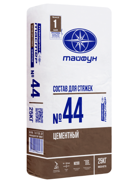 Изображение: тайфун-мастер № 44 смесь для стяжек цементная (меш25кг)  рб в #REGION_NAME_DECLINE_PP#