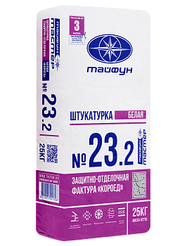 Картинка: штукатурка тайфун-мастер № 23,2 белая с фактурой короед 2мм (25кг) в Минске