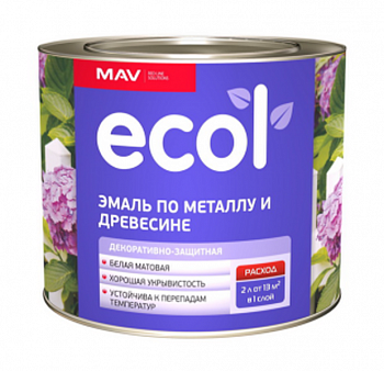 Эмаль ECOL по металлу и древесине (ПФ-115) белая глянцевая 1,0л (0,9кг) в Минске - картинка Картинка: эмаль ecol по металлу и древесине (пф-115) белая глянцевая 1,0л (0,9кг) в Минске
