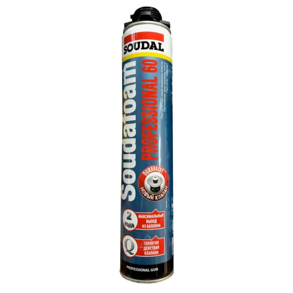 Монтажная пена пистолетная "Soudal" Soudafoam PROFESSIONAL 60 750 мл  РОССИЯ