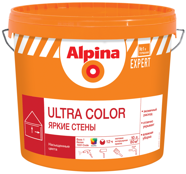Краска ВД-АК Alpina EXPERT Ultra Color Base 3 (Яркие стены База 3), 2,35 л/3,7кг в #REGION_NAME_DECLINE_PP# - изображение Изображение: краска вд-ак alpina expert ultra color base 3 (яркие стены база 3), 2,35 л/3,7кг в #REGION_NAME_DECLINE_PP#