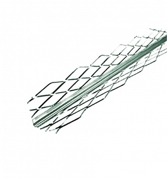 Картинка: уголок для мокрых штукатурок 3м (34мм) (упак.25шт) (стальной сетчатый) в Минске