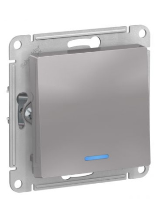 Выключатель AtlasDesign ATN000313 с подсв. (алюминий)  т.м.Schneider Electric в Минске - изображение Изображение: выключатель atlasdesign atn000313 с подсв. (алюминий)  т.м.schneider electric в Минске