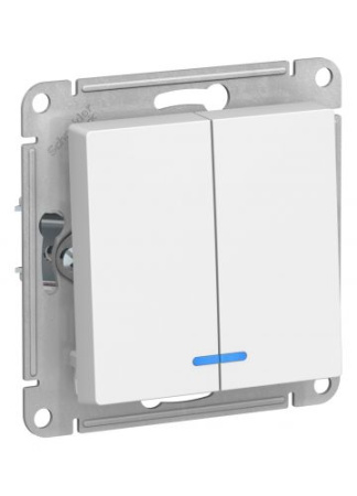 Выключатель AtlasDesign ATN000153 2-кл. с/подсв., (белый) т.м.Schneider Electric в Минске - изображение Изображение: выключатель atlasdesign atn000153 2-кл. с/подсв., (белый) т.м.schneider electric в Минске